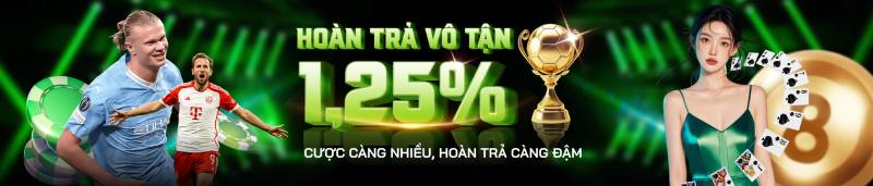 Khuyến Mãi Kong88 - Ưu Đãi Siêu Khủng Cho Người Chơi Cá Cược 5 Hoàn trả vô tận 1.25% – Cược càng nhiều, hoàn càng đậm